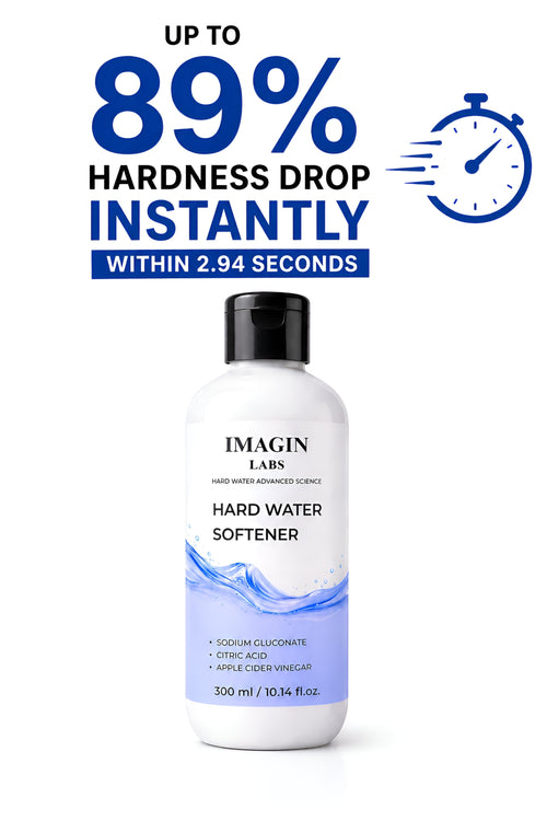IMAGIN LABS Hard Water Softener Liquid 300ml | Reduces Hair Fall & Skin Itching | Sodium Gluconate + Citric Acid Formula | For Men, Women & Kids
